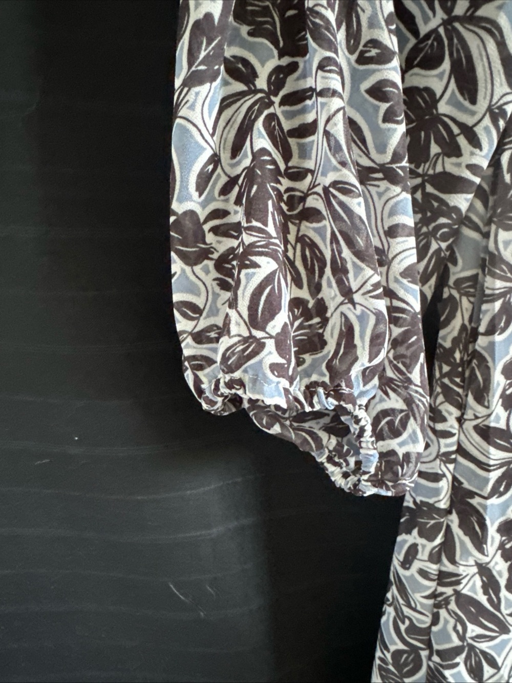 Chic Soul Dress Size 2X Knee Length Blue Floral Long Sheer Sleeve V Neck Plus - Picture 5 of 14